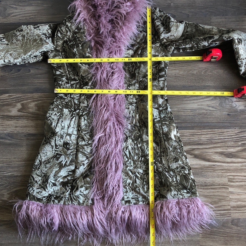 Widow Art Magic Crushed Velvet Faux Fur Trim Jacket Witchy Witchcore Y2K - Picture 14 of 15